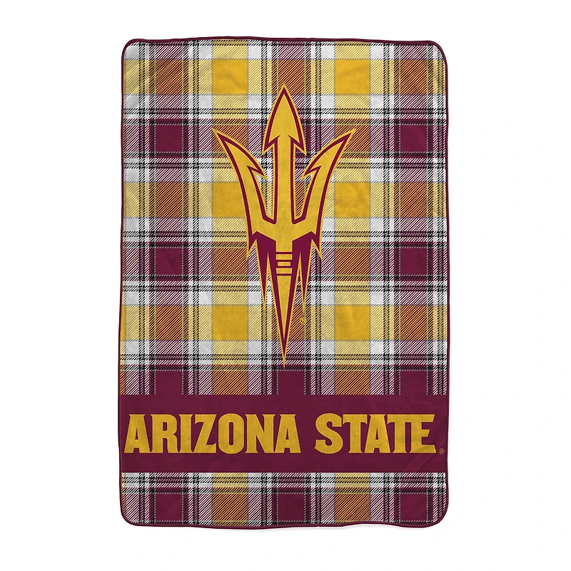 Pegasus Arizona State Sun Devils 66" x 95" Oversized Plaid FAN-mily Ultra Cozy Blanket