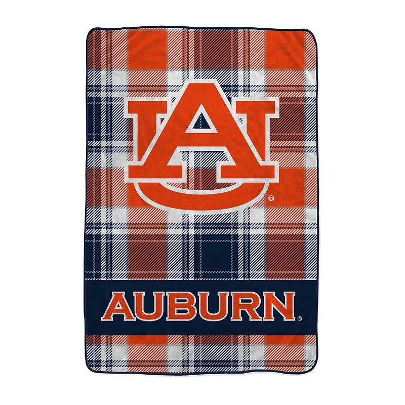 Pegasus Auburn Tigers 66" x 95" Oversized Plaid FAN-mily Ultra Cozy Blanket