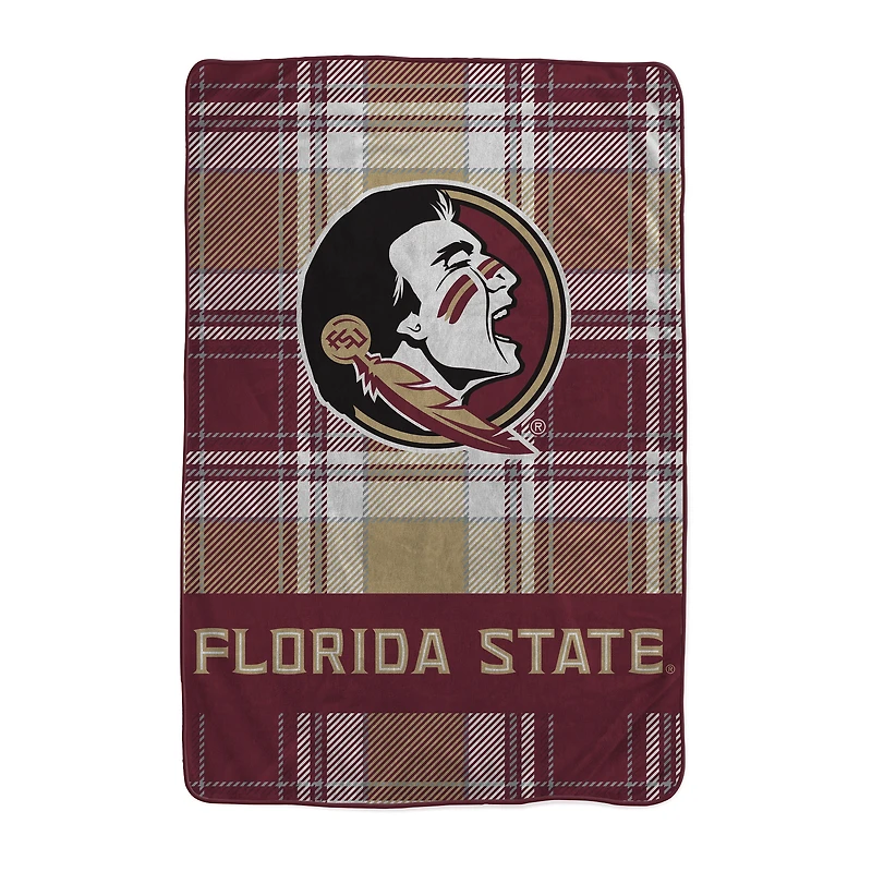Pegasus Florida State Seminoles 66" x 95" Oversized Plaid FAN-mily Ultra Cozy Blanket