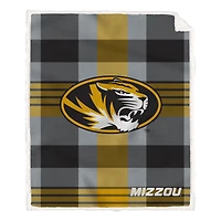 Pegasus Missouri Tigers 60" x 70" Plaid Steel Royal Plush Sherpa Blanket