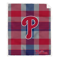 Pegasus Philadelphia Phillies 60" x 70" Plaid Steel Royal Plush Sherpa Blanket