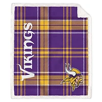 Pegasus Minnesota Vikings 50" x 60" Playmaker Plaid Ultra Cozy Sherpa Throw