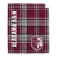 Pegasus Alabama A&M Bulldogs 50" x 60" Playmaker Plaid Ultra Cozy Sherpa Throw
