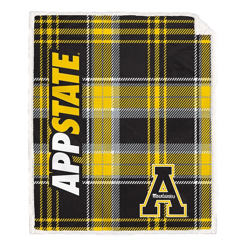 Pegasus Appalachian State Mountaineers 50" x 60" Playmaker Plaid Ultra Cozy Sherpa Throw