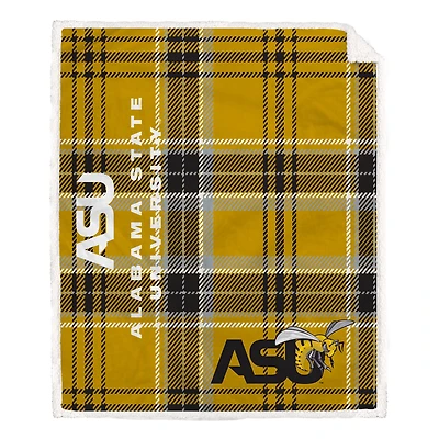 Pegasus Alabama State Hornets 50" x 60" Playmaker Plaid Ultra Cozy Sherpa Throw