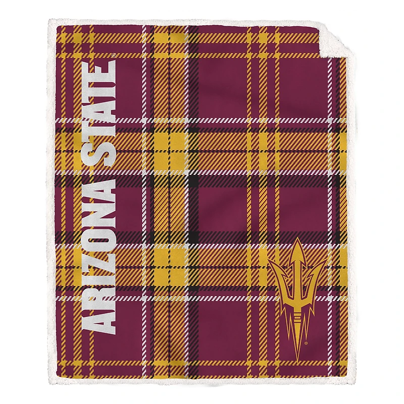 Pegasus Arizona State Sun Devils 50" x 60" Playmaker Plaid Ultra Cozy Sherpa Throw