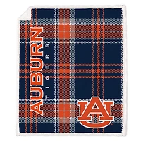 Pegasus Auburn Tigers 50" x 60" Playmaker Plaid Ultra Cozy Sherpa Throw