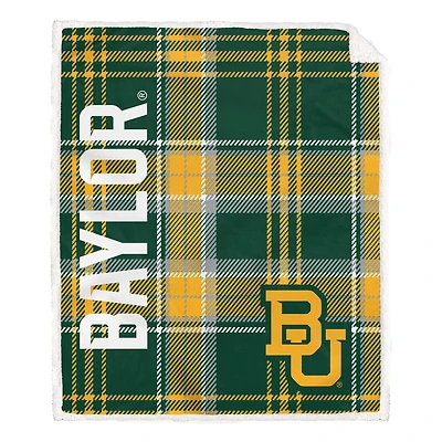 Pegasus Baylor Bears 50" x 60" Playmaker Plaid Ultra Cozy Sherpa Throw