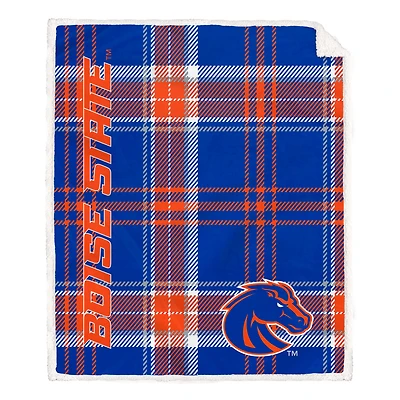 Pegasus Boise State Broncos 50" x 60" Playmaker Plaid Ultra Cozy Sherpa Throw