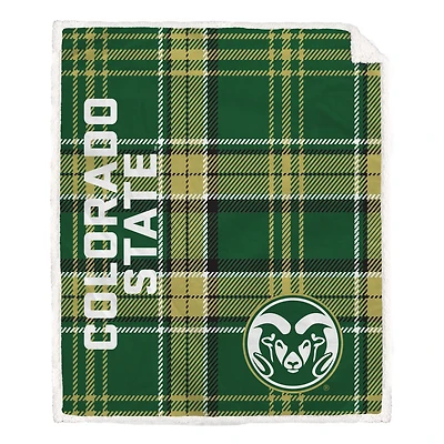 Pegasus Colorado State Rams 50" x 60" Playmaker Plaid Ultra Cozy Sherpa Throw