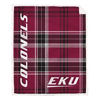 Pegasus Eastern Kentucky Colonels 50" x 60" Playmaker Plaid Ultra Cozy Sherpa Throw