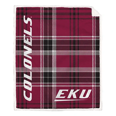 Pegasus Eastern Kentucky Colonels 50" x 60" Playmaker Plaid Ultra Cozy Sherpa Throw