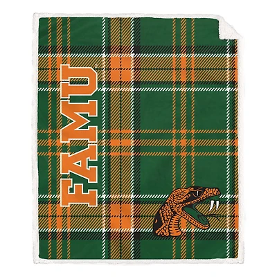 Pegasus Florida A&M Rattlers 50" x 60" Playmaker Plaid Ultra Cozy Sherpa Throw