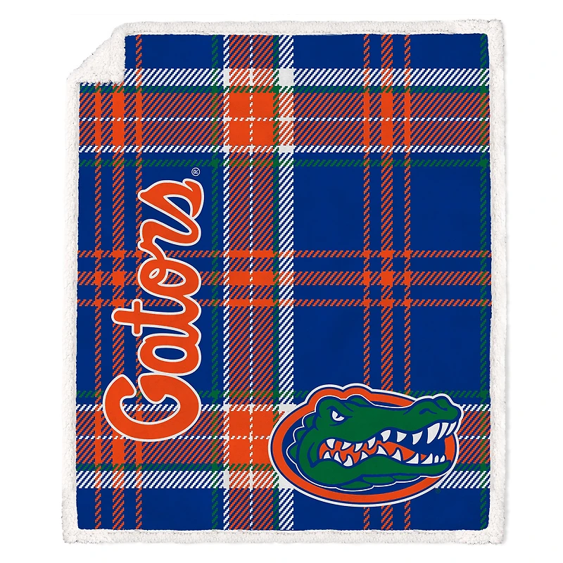 Pegasus Florida Gators 50" x 60" Playmaker Plaid Ultra Cozy Sherpa Throw