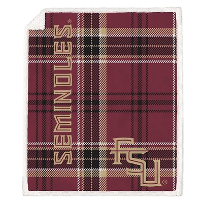 Pegasus Florida State Seminoles 50" x 60" Playmaker Plaid Ultra Cozy Sherpa Throw