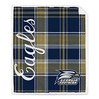 Pegasus Georgia Southern Eagles 50" x 60" Playmaker Plaid Ultra Cozy Sherpa Throw