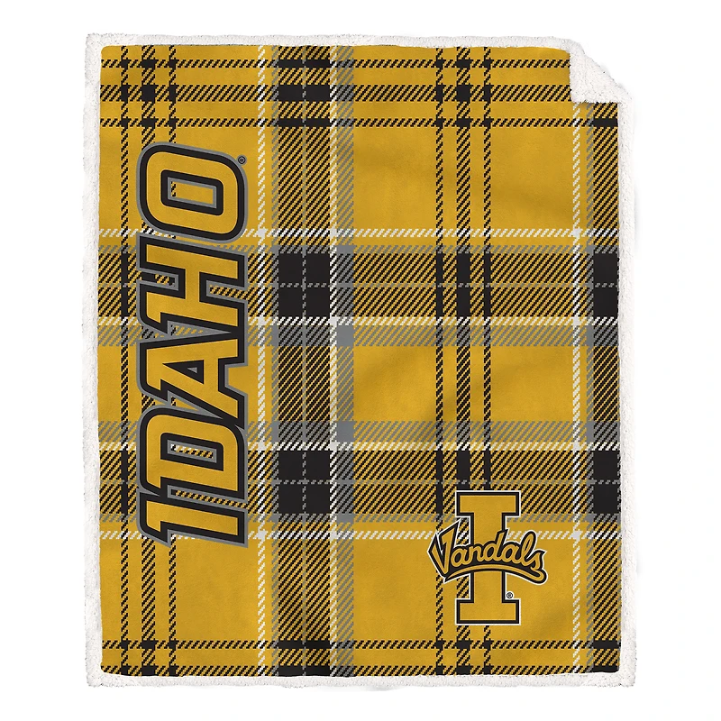 Pegasus Idaho Vandals 50" x 60" Playmaker Plaid Ultra Cozy Sherpa Throw