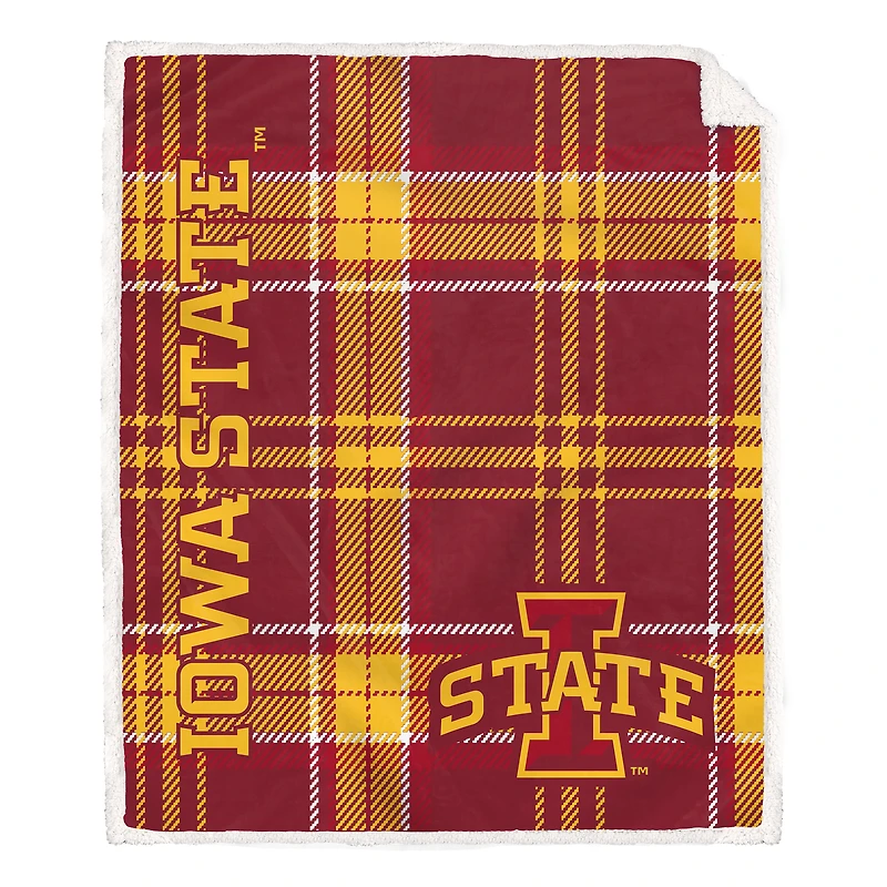 Pegasus Iowa State Cyclones 50" x 60" Playmaker Plaid Ultra Cozy Sherpa Throw