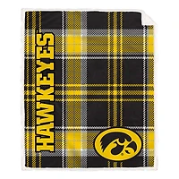 Pegasus Iowa Hawkeyes 50" x 60" Playmaker Plaid Ultra Cozy Sherpa Throw