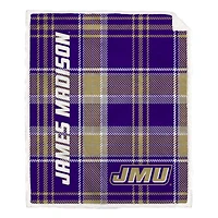 Pegasus James Madison Dukes 50" x 60" Playmaker Plaid Ultra Cozy Sherpa Throw