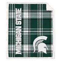 Pegasus Michigan State Spartans 50" x 60" Playmaker Plaid Ultra Cozy Sherpa Throw