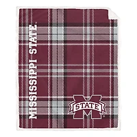 Pegasus Mississippi State Bulldogs 50" x 60" Playmaker Plaid Ultra Cozy Sherpa Throw