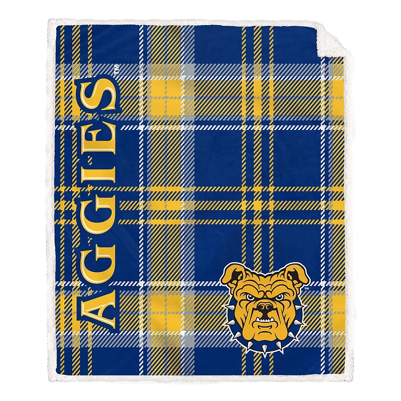 Pegasus North Carolina A&T Aggies 50" x 60" Playmaker Plaid Ultra Cozy Sherpa Throw