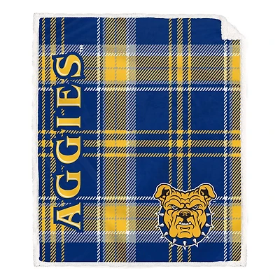 Pegasus North Carolina A&T Aggies 50" x 60" Playmaker Plaid Ultra Cozy Sherpa Throw