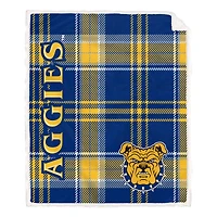 Pegasus North Carolina A&T Aggies 50" x 60" Playmaker Plaid Ultra Cozy Sherpa Throw
