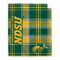 Pegasus NDSU Bison 50" x 60" Playmaker Plaid Ultra Cozy Sherpa Throw