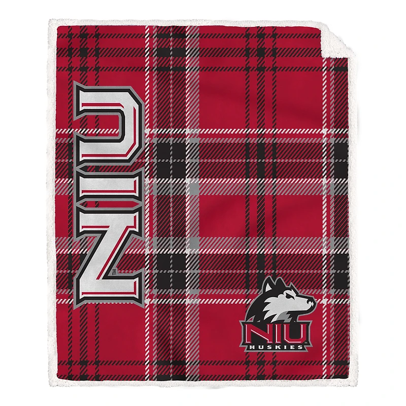 Pegasus Northern Illinois Huskies 50" x 60" Playmaker Plaid Ultra Cozy Sherpa Throw