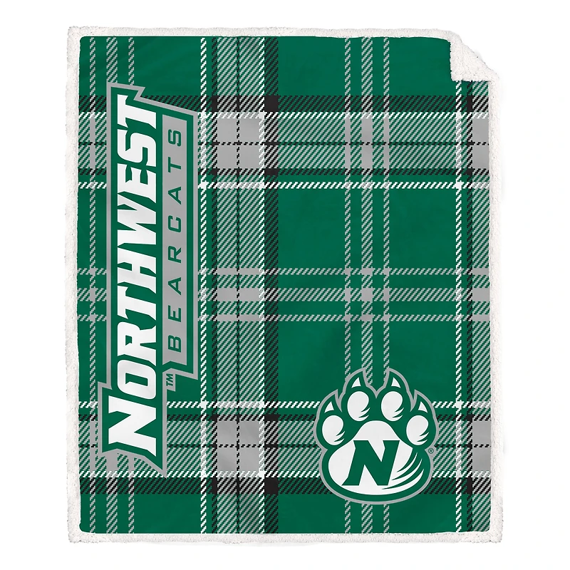 Pegasus Northwest Missouri State Bearcats 50" x 60" Playmaker Plaid Ultra Cozy Sherpa Throw