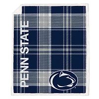 Pegasus Penn State Nittany Lions 50" x 60" Playmaker Plaid Ultra Cozy Sherpa Throw