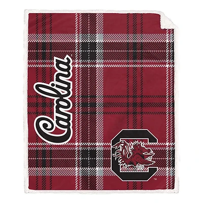 Pegasus South Carolina Gamecocks 50" x 60" Playmaker Plaid Ultra Cozy Sherpa Throw