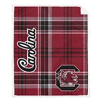 Pegasus South Carolina Gamecocks 50" x 60" Playmaker Plaid Ultra Cozy Sherpa Throw