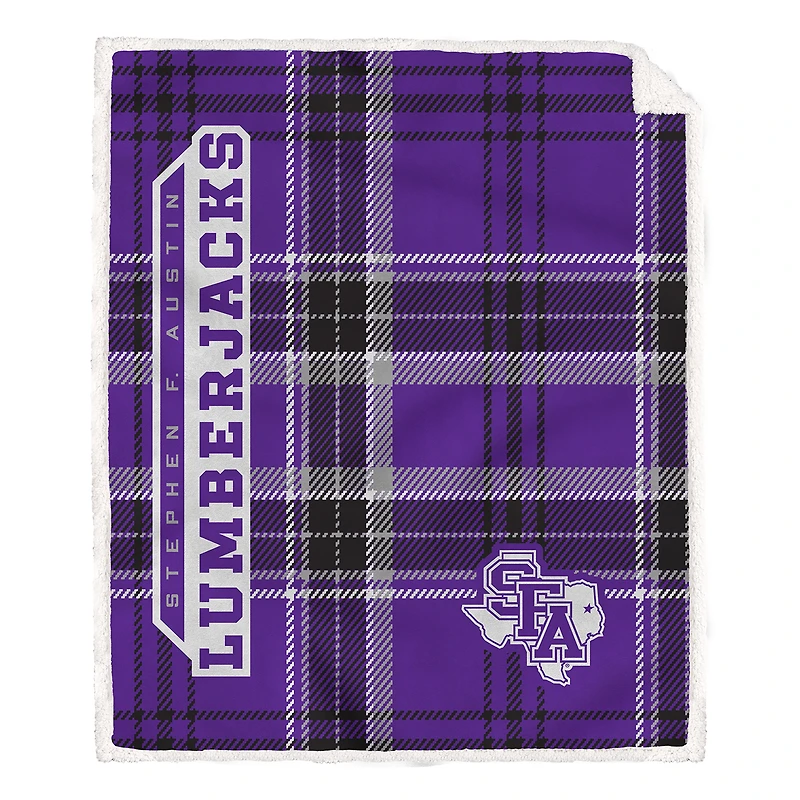 Pegasus Stephen F Austin Lumberjacks 50" x 60" Playmaker Plaid Ultra Cozy Sherpa Throw