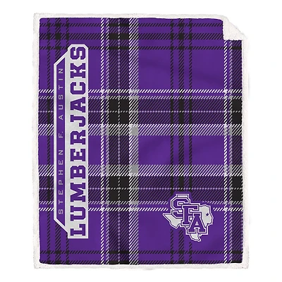 Pegasus Stephen F Austin Lumberjacks 50" x 60" Playmaker Plaid Ultra Cozy Sherpa Throw