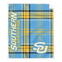 Pegasus Southern University Jaguars 50" x 60" Playmaker Plaid Ultra Cozy Sherpa Throw