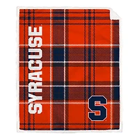 Pegasus Syracuse Orange 50" x 60" Playmaker Plaid Ultra Cozy Sherpa Throw