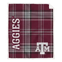 Pegasus Texas A&M Aggies 50" x 60" Playmaker Plaid Ultra Cozy Sherpa Throw