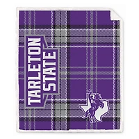 Pegasus Tarleton State Texans 50" x 60" Playmaker Plaid Ultra Cozy Sherpa Throw