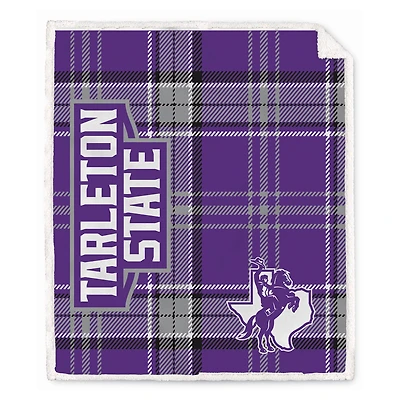 Pegasus Tarleton State Texans 50" x 60" Playmaker Plaid Ultra Cozy Sherpa Throw