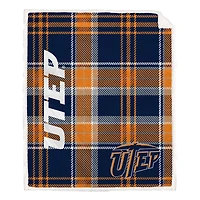 Pegasus UTEP Miners 50" x 60" Playmaker Plaid Ultra Cozy Sherpa Throw