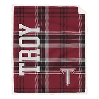 Pegasus Troy University Trojans 50" x 60" Playmaker Plaid Ultra Cozy Sherpa Throw