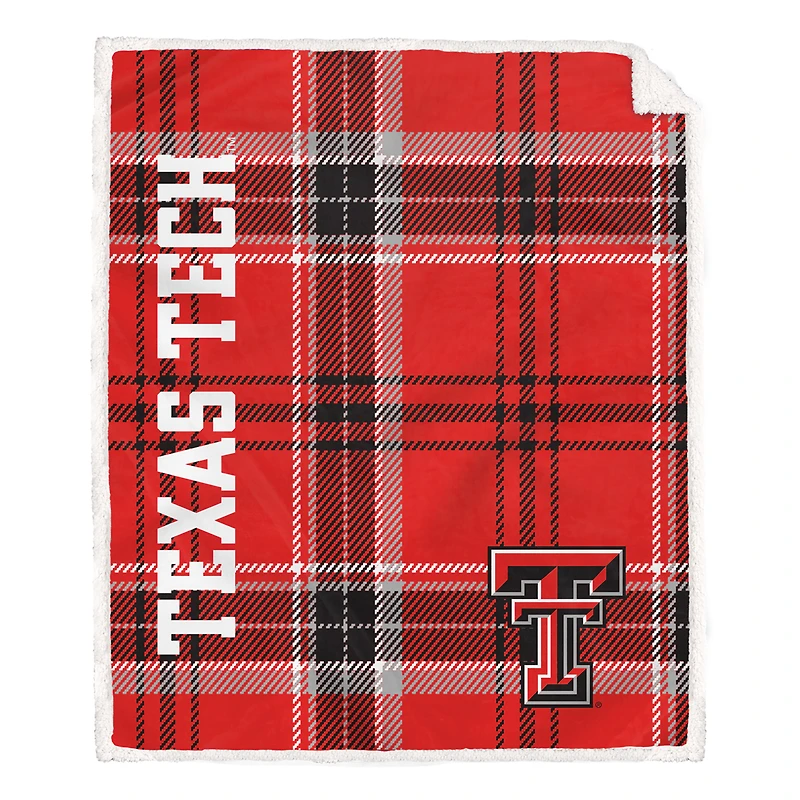 Pegasus Texas Tech Red Raiders 50" x 60" Playmaker Plaid Ultra Cozy Sherpa Throw