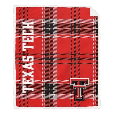 Pegasus Texas Tech Red Raiders 50" x 60" Playmaker Plaid Ultra Cozy Sherpa Throw