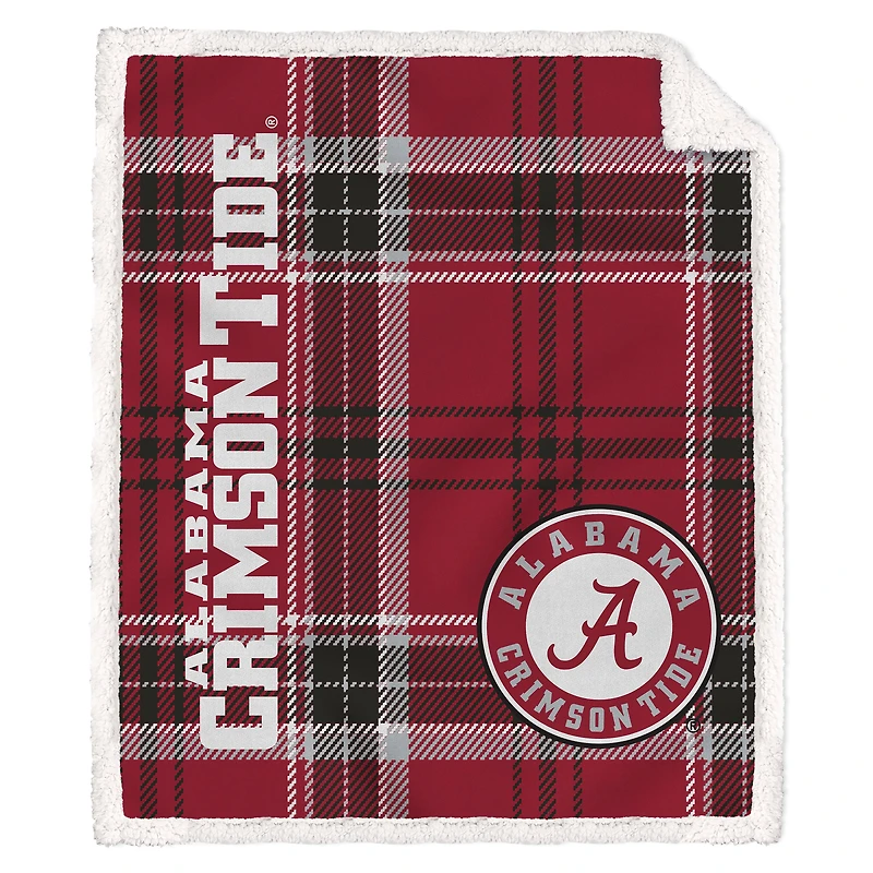 Pegasus Alabama Crimson Tide 50" x 60" Playmaker Plaid Ultra Cozy Sherpa Throw