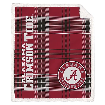 Pegasus Alabama Crimson Tide 50" x 60" Playmaker Plaid Ultra Cozy Sherpa Throw