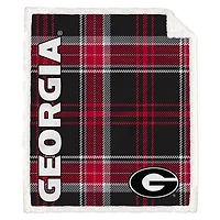 Pegasus Georgia Bulldogs 50" x 60" Playmaker Plaid Ultra Cozy Sherpa Throw