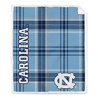 Pegasus North Carolina Tar Heels 50" x 60" Playmaker Plaid Ultra Cozy Sherpa Throw